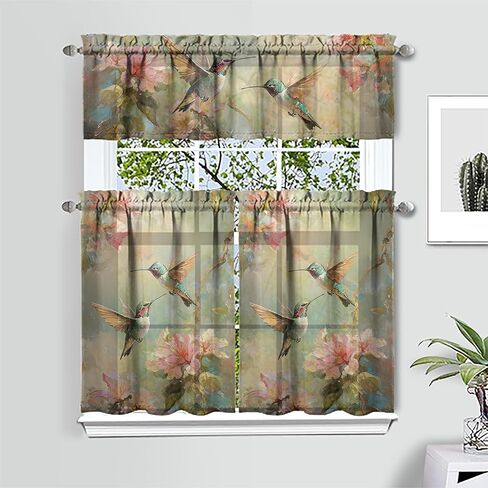 Bee Kitchen Curtains Valances and Tiers Set for Windows, Bathroom Window Curtain Valance 3 Piece Sets for Animal Lovers,Kitchen Decor for Living Room,54"x 36" in Saudi Arabia