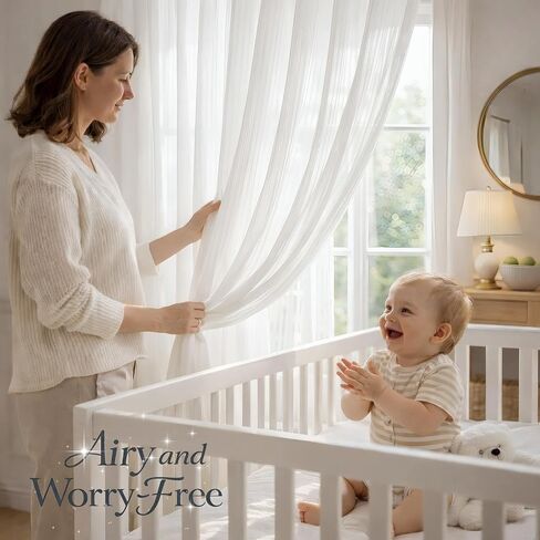 JILRON Semi Sheer Curtains Adhesive Window Screen Light Filtering Curtains No Drilling Decorative for Coffee Shop RV Home-White(W 27*L 25in) in Kuwait
