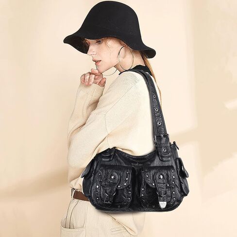 Angel Kiss Hobo Bags For Women Puses and Handbags Multi Pocket Studded Shoulder Bag Y2K Tote Bag in Kuwait