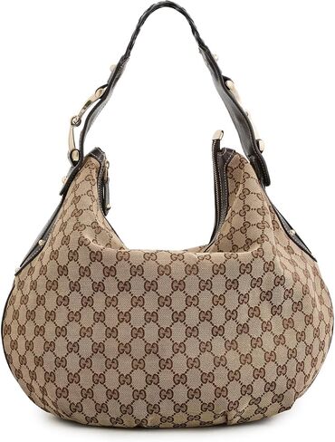 WHAT GOES AROUND COMES AROUND Women's Pre-Loved Gucci Brown Canvas Pelham Hobo Bag in Saudi Arabia