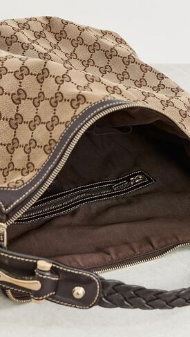 WHAT GOES AROUND COMES AROUND Women's Pre-Loved Gucci Brown Canvas Pelham Hobo Bag in Saudi Arabia