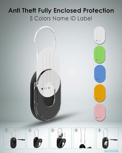 for Airtag (1st & 2nd Gen) Holder with Wire Cable, Airtag Luggage Tags with Name ID Card, Secure Lock,Sturdy PC Protection,for Suitcases,Keychain,Keys,Luggage,Backpack (Black 2 Pack) in Saudi Arabia