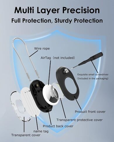 for Airtag (1st & 2nd Gen) Holder with Wire Cable, Airtag Luggage Tags with Name ID Card, Secure Lock,Sturdy PC Protection,for Suitcases,Keychain,Keys,Luggage,Backpack (Black 2 Pack) in Saudi Arabia