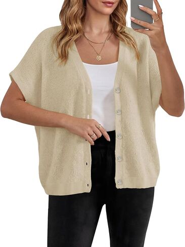 KISSMODA Womens Oversized Open Front Cardigan Sweaters Trendy Lightweight Batwing Sleeves Summer Beach Outwear Fall Top in Kuwait