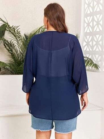 Women's Bolero Shrugs Flowy 3/4 Sleeve Cover Up Sheer Mesh Kimono Cardigan Shawl Top for Dresses in Saudi Arabia