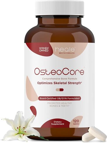 OsteoCore - Calcium Supplements for Women (1 Month Supply) Osteoporosis & Bone Health - Calcium Absorption - Vitamin D3 & Vitamin K2 Complex - Gluten Free, Non GMO, Made in USA by Heale - 120 Tablets in Saudi Arabia