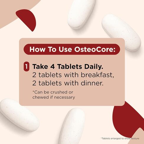 OsteoCore - Calcium Supplements for Women (1 Month Supply) Osteoporosis & Bone Health - Calcium Absorption - Vitamin D3 & Vitamin K2 Complex - Gluten Free, Non GMO, Made in USA by Heale - 120 Tablets in Saudi Arabia