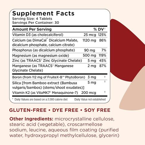 OsteoCore - Calcium Supplements for Women (1 Month Supply) Osteoporosis & Bone Health - Calcium Absorption - Vitamin D3 & Vitamin K2 Complex - Gluten Free, Non GMO, Made in USA by Heale - 120 Tablets in Saudi Arabia