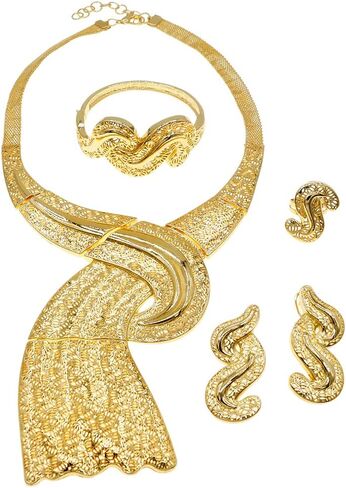 SYHOL Necklaces for Women 24K Gold Dubai Gold Accessories for Women Nigerian Jewelry Set on Wedding Party Fashion Jewelry Sets in Saudi Arabia