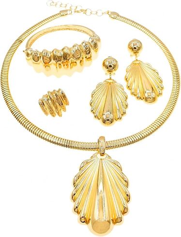 SYHOL Necklaces for Women 24K Gold Dubai Gold Accessories for Women Nigerian Jewelry Set on Wedding Party Fashion Jewelry Sets in Saudi Arabia