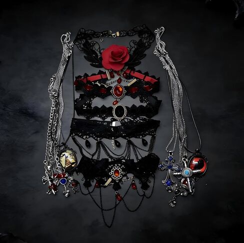 Mystery Jewelry Jar for Women, 40-45 Piece Gothic Jewelry Box Includes Necklaces, Earrings, Rings, Bracelets, Brooches, Unique Birthday Gifts for Women in Kuwait