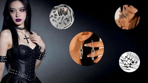 Mystery Jewelry Jar for Women, 40-45 Piece Gothic Jewelry Box Includes Necklaces, Earrings, Rings, Bracelets, Brooches, Unique Birthday Gifts for Women in Kuwait