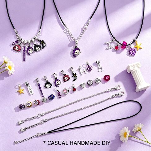 2Pcs Demon Movie Hunters Charm Bracelet Gift Set, Adjustable Cartoon DIY Bangle Jewelry for Fans Birthday Christmas in Saudi Arabia