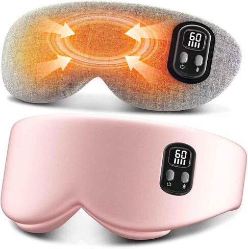 Heated Eye Mask - Cordless Eye Mask for Dry Eyes, Eye Relief, Improved Sleep, Timed Shutdown, 4 Temperature, Washable Eye Heating Pad for Travel, Removable for Cleaning - Pink in Kuwait