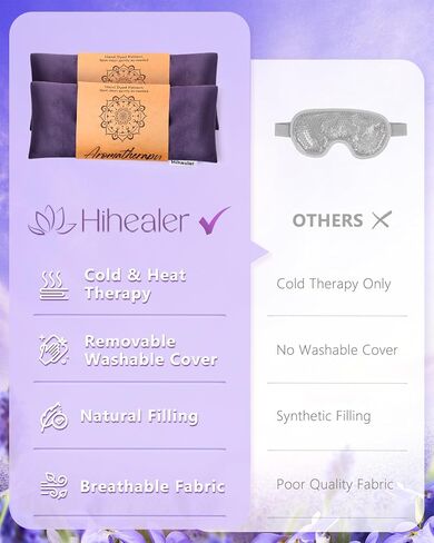 Relaxation Gifts for Women, Weighted Eye Mask for Sleeping, Yoga, Spa, Meditation, Lavender Eye Pillow Heated for Headache, Sinus & Dry Eyes Relief, Moist Heat Mask, Birthday Gifts for Mom (Purple) in Saudi Arabia