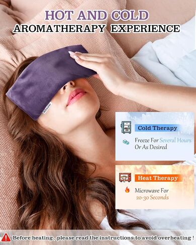 Relaxation Gifts for Women, Weighted Eye Mask for Sleeping, Yoga, Spa, Meditation, Lavender Eye Pillow Heated for Headache, Sinus & Dry Eyes Relief, Moist Heat Mask, Birthday Gifts for Mom (Purple) in Saudi Arabia