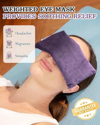 Relaxation Gifts for Women, Weighted Eye Mask for Sleeping, Yoga, Spa, Meditation, Lavender Eye Pillow Heated for Headache, Sinus & Dry Eyes Relief, Moist Heat Mask, Birthday Gifts for Mom (Purple) in Saudi Arabia
