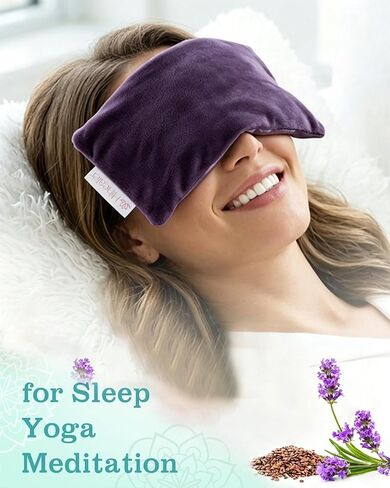 Relaxation Gifts for Women, Weighted Eye Mask for Sleeping, Yoga, Spa, Meditation, Lavender Eye Pillow Heated for Headache, Sinus & Dry Eyes Relief, Moist Heat Mask, Birthday Gifts for Mom (Purple) in Saudi Arabia