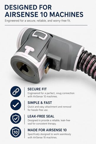 Airsense 10 Climate line Tube for Airsense 10 and Aircurve 10 - Premium Upgraded Version with L Shape Connector - ELIMINATES RAINOUT and CONDESATION in Saudi Arabia
