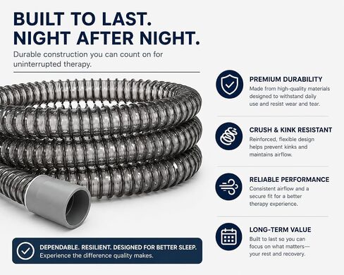 Airsense 10 Climate line Tube for Airsense 10 and Aircurve 10 - Premium Upgraded Version with L Shape Connector - ELIMINATES RAINOUT and CONDESATION in Saudi Arabia