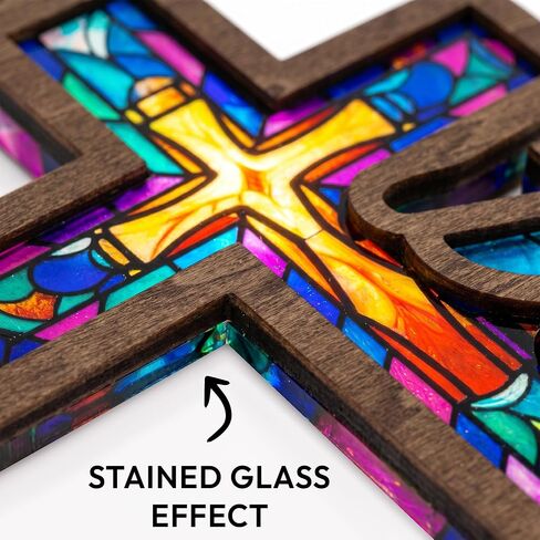 Jesus Cross Dad Suncatcher, Religious for Dads, Grandpa, Faithful Fathers Day Ornaments, Unique Christian Gifts for Men, Catholic Decor for Window Hanging, Car Mirror in Kuwait