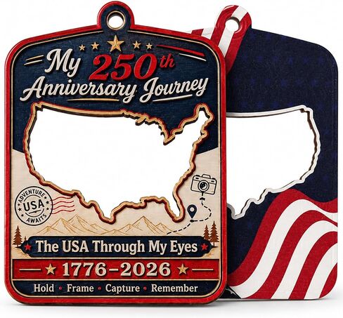 250th Anniversary USA Ornament 1776-2026, Patriotic Acrylic Star Ornament, Double Sided USA 250th Anniversary Merchandise, Patriotic Decoration for 4th of July, Independence Day in Saudi Arabia