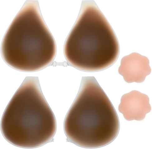 Sticky Bras for Women 2 Pairs Adhesive Bra Lift Invisible Silicone Backless Strapless Bra with 2PCS Nipple Covers in Saudi Arabia