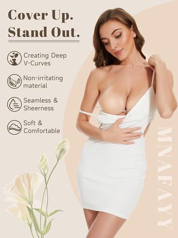 Sticky Bras for Women 2 Pairs Adhesive Bra Lift Invisible Silicone Backless Strapless Bra with 2PCS Nipple Covers in Kuwait