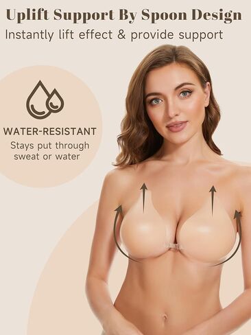 Sticky Bras for Women 2 Pairs Adhesive Bra Lift Invisible Silicone Backless Strapless Bra with 2PCS Nipple Covers in Kuwait