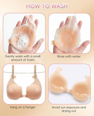 Strapless Cakes Sticky Bra Push Up, Boob Lift 2 in 1 Silicone Adhesive Bras Backless for Small Breasts Women Resuable Nude in Saudi Arabia