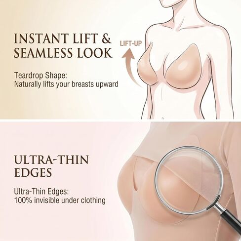 Breathable Nipple Covers for Women,Teardrop Breast Lift Pasties with Air Holes,Reusable for Summer Strapless Backless in Kuwait