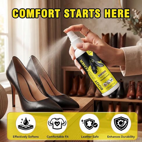 Shoe Stretch Spray, Professional Shoe Stretcher Spray, Boot Stretcher Spray to Relieve Shoe Tightness and Leather Stiffness, Softener for Leather, Suede, Nubuck, Canvas, for Women and Men, 6.0 FL.OZ in Saudi Arabia
