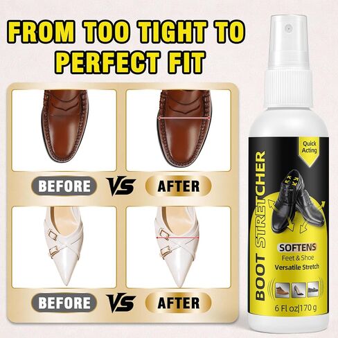 Shoe Stretch Spray, Professional Shoe Stretcher Spray, Boot Stretcher Spray to Relieve Shoe Tightness and Leather Stiffness, Softener for Leather, Suede, Nubuck, Canvas, for Women and Men, 6.0 FL.OZ in Saudi Arabia
