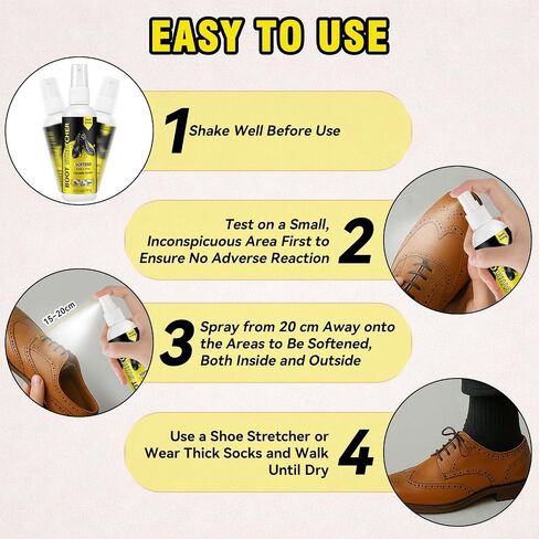 Shoe Stretch Spray, Professional Shoe Stretcher Spray, Boot Stretcher Spray to Relieve Shoe Tightness and Leather Stiffness, Softener for Leather, Suede, Nubuck, Canvas, for Women and Men, 6.0 FL.OZ in Saudi Arabia