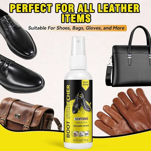 Shoe Stretch Spray, Professional Shoe Stretcher Spray, Boot Stretcher Spray to Relieve Shoe Tightness and Leather Stiffness, Softener for Leather, Suede, Nubuck, Canvas, for Women and Men, 6.0 FL.OZ in Saudi Arabia