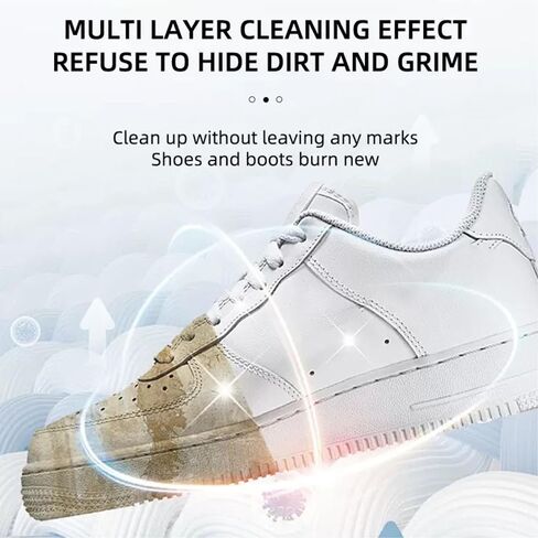 White Shoe Clean Cream, Multipurpose No-Wash Solid Paste with Built-in Sponge for Removing Dirt and Stains, White Shoes Cleaner Cream Sneakers Kit, Used for Car Interiors Leather in Saudi Arabia
