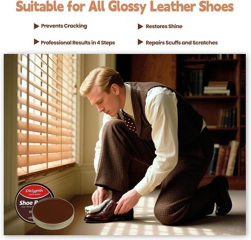 3 Pcs Brown Shoe Polish 100ML with Brush & Cloth, Leather Conditioner for Instant Shine on Shoes & Boots, Non-Greasy Formula Restores & Prevents Cracks in Saudi Arabia