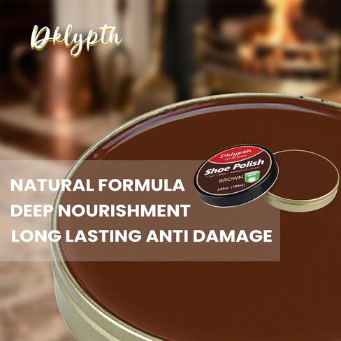 3 Pcs Brown Shoe Polish 100ML with Brush & Cloth, Leather Conditioner for Instant Shine on Shoes & Boots, Non-Greasy Formula Restores & Prevents Cracks in Saudi Arabia