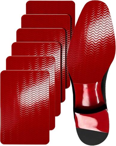 Black Wave Texture Anti-Slip Shoe Grips | Maximum Traction Sole Protectors for Heels, Sneakers & All Shoes | Slip-Resistant Sole Guard | Repair Pads for Damaged Soles (4Pcs Black, 6x4") in Kuwait