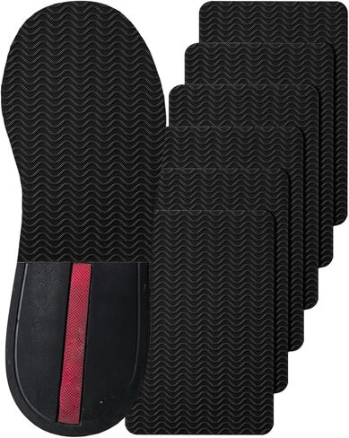 Black Wave Texture Anti-Slip Shoe Grips | Maximum Traction Sole Protectors for Heels, Sneakers & All Shoes | Slip-Resistant Sole Guard | Repair Pads for Damaged Soles (4Pcs Black, 6x4") in Kuwait