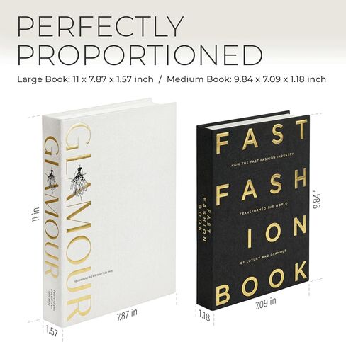 Decorative Books for Home Decor – Black & Ivory Linen Faux Books for Decoration: Aesthetic Fake Book Shelf, Living Room, Mantle, Entryway & Coffee Table Decor – Stack Faux Book Storage Box, Set of 2 in Saudi Arabia