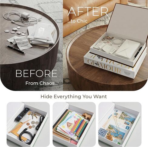 Decorative Books for Home Decor – Black & Ivory Linen Faux Books for Decoration: Aesthetic Fake Book Shelf, Living Room, Mantle, Entryway & Coffee Table Decor – Stack Faux Book Storage Box, Set of 2 in Saudi Arabia