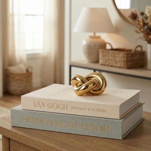 Decorative Books Set of 2 with Hidden Storage – Premium Linen Coffee Table Books, Van Gogh & Renoir Art Decor | Faux Decorative Book Storage Box for Living Room, Entryway & Home Decor in Saudi Arabia