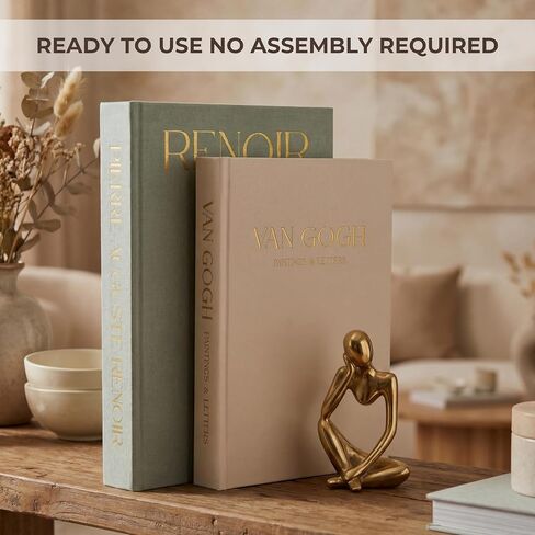 Decorative Books Set of 2 with Hidden Storage – Premium Linen Coffee Table Books, Van Gogh & Renoir Art Decor | Faux Decorative Book Storage Box for Living Room, Entryway & Home Decor in Saudi Arabia