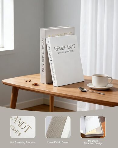 Decorative Books for Home Decor, Coffee Table Books Decor, 2 Linen Faux/Fake Books with Beads for Farmhouse Decor, Bookself, Mordern Room Decor Aesthetic in Kuwait