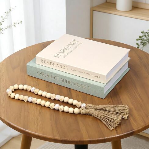 Decorative Books for Home Decor, Coffee Table Books Decor, 2 Linen Faux/Fake Books with Beads for Farmhouse Decor, Bookself, Mordern Room Decor Aesthetic in Kuwait