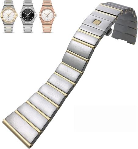 15mm 17mm 18mm 23mm 25mm Concave Shape Stainless Steel Fit for Omega Constellation Silver Watch Strap Solid Bracelets in Kuwait