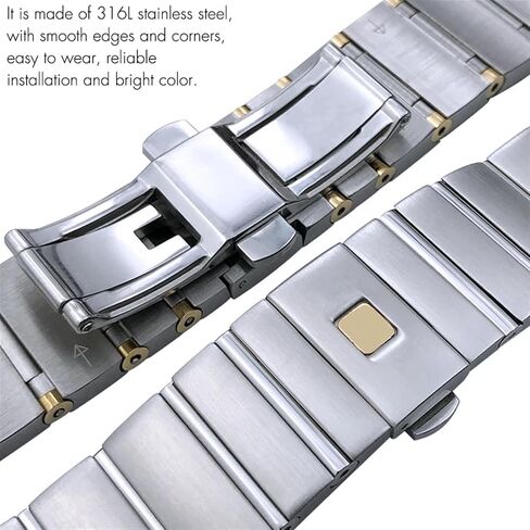 15mm 17mm 18mm 23mm 25mm Concave Shape Stainless Steel Fit for Omega Constellation Silver Watch Strap Solid Bracelets in Kuwait