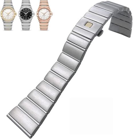 15mm 17mm 18mm 23mm 25mm Concave Shape Stainless Steel Fit for Omega Constellation Silver Watch Strap Solid Bracelets in Kuwait