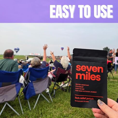 Seven Miles Bug Bite Itch Relief Patch, Great for Hiking, Travel, After Bite Insect Bite Treatment, Anti Itch Cream Alternative, Insect Bite Relief, 72 Patches in Kuwait